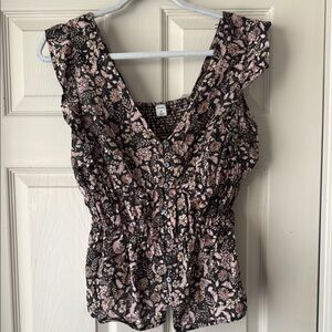 Old Navy Floral Smocked Tank